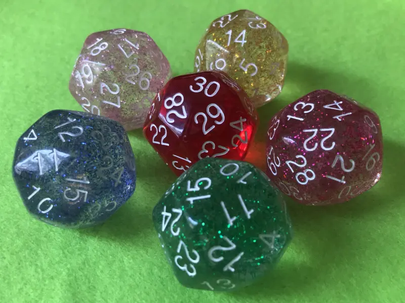 33mm 30面骰子 (金蔥)