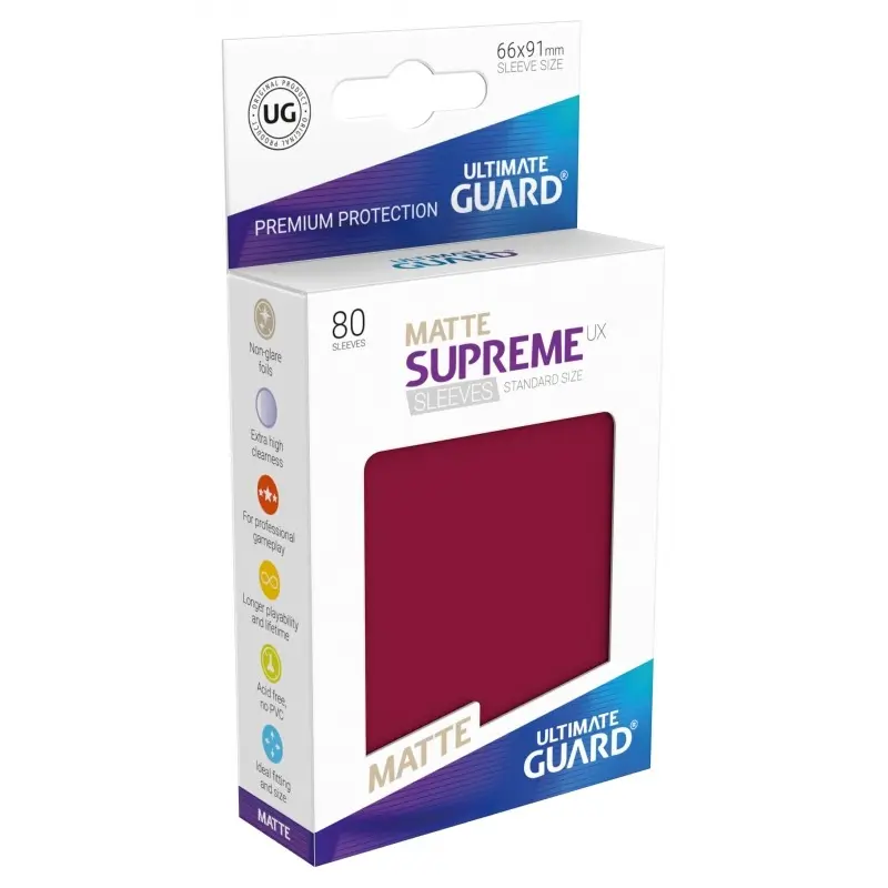 Supreme UX Matte Sleeves Standard Size (80) 栗紅色
