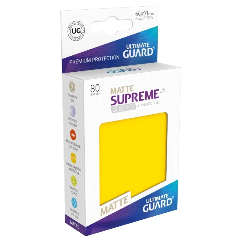 Supreme UX Matte Sleeves Standard Size (80) 黃色