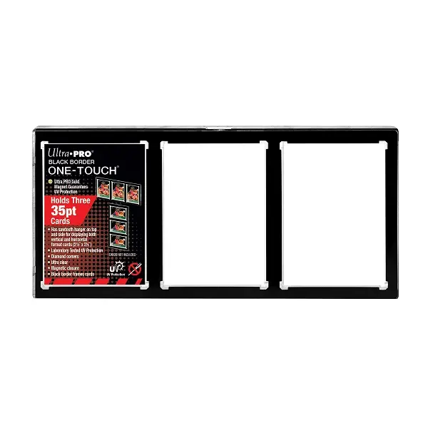 UltraPRO #15113-UV【抗UV 3卡黑框磁鐵卡夾35PT 3-Card Black Border UV ONE-TOUCH Magnetic Holder】