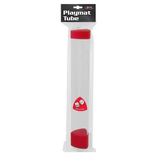 BCW 三角形桌墊收納桶 紅色蓋 Playmat Tube with Dice Cap - Red - 1-PMT-Red