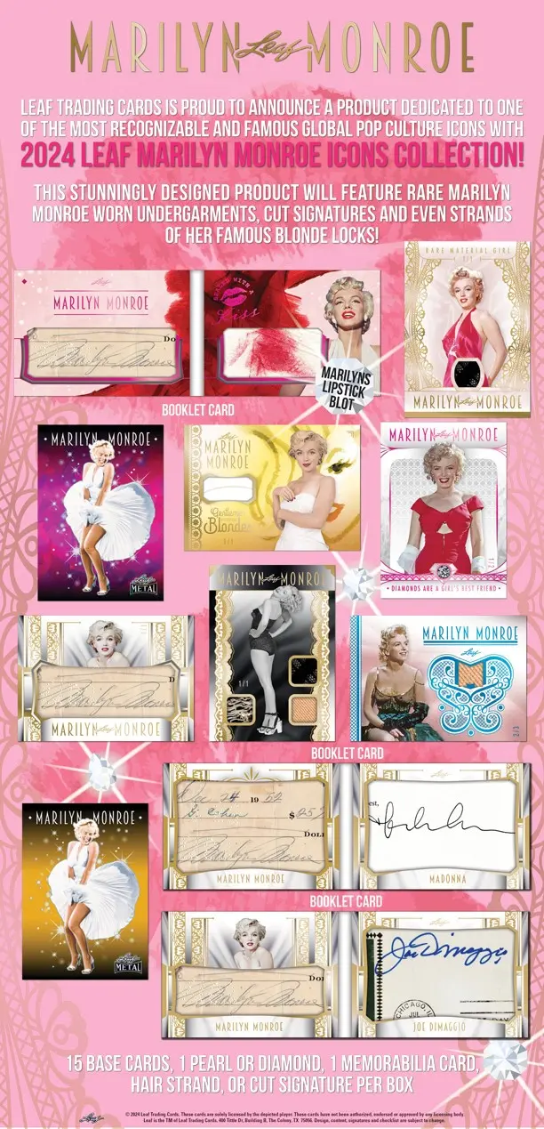 2024 Leaf Marilyn Monroe Icons Collection瑪麗蓮夢露