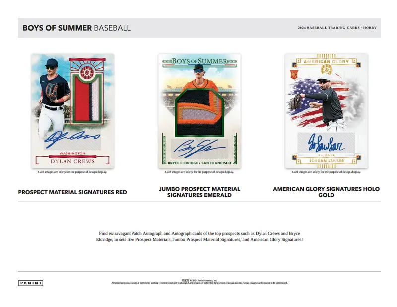 2024 Panini Boys Of Summer Baseball 棒球卡