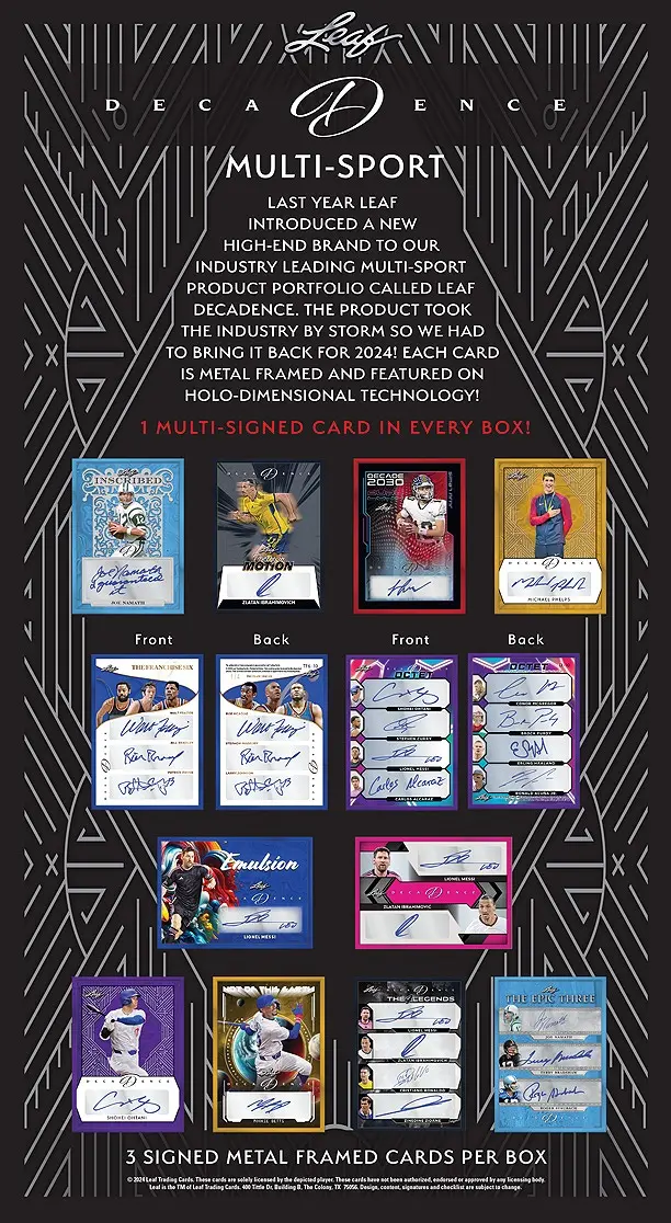2024 Leaf Decadence Multi-sport sports